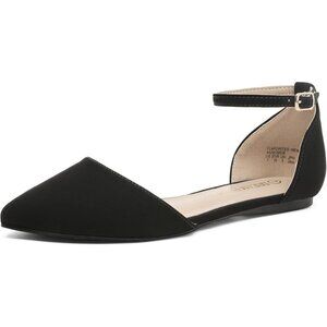 Dream Pairs Flat Shoes Women Black Rubber Ballet Comfort Soft Slip Flats Shoes